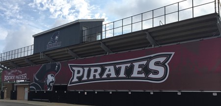 RRHS stadium's new wrap show Pirate logo