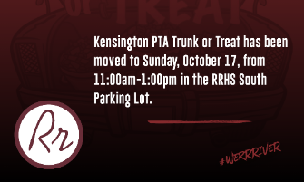 Kensington PTA Trunk or Treat Moved to Sunday (11am-1pm)