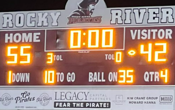 RR Stadium scoreboard