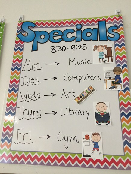 Specials Schedule