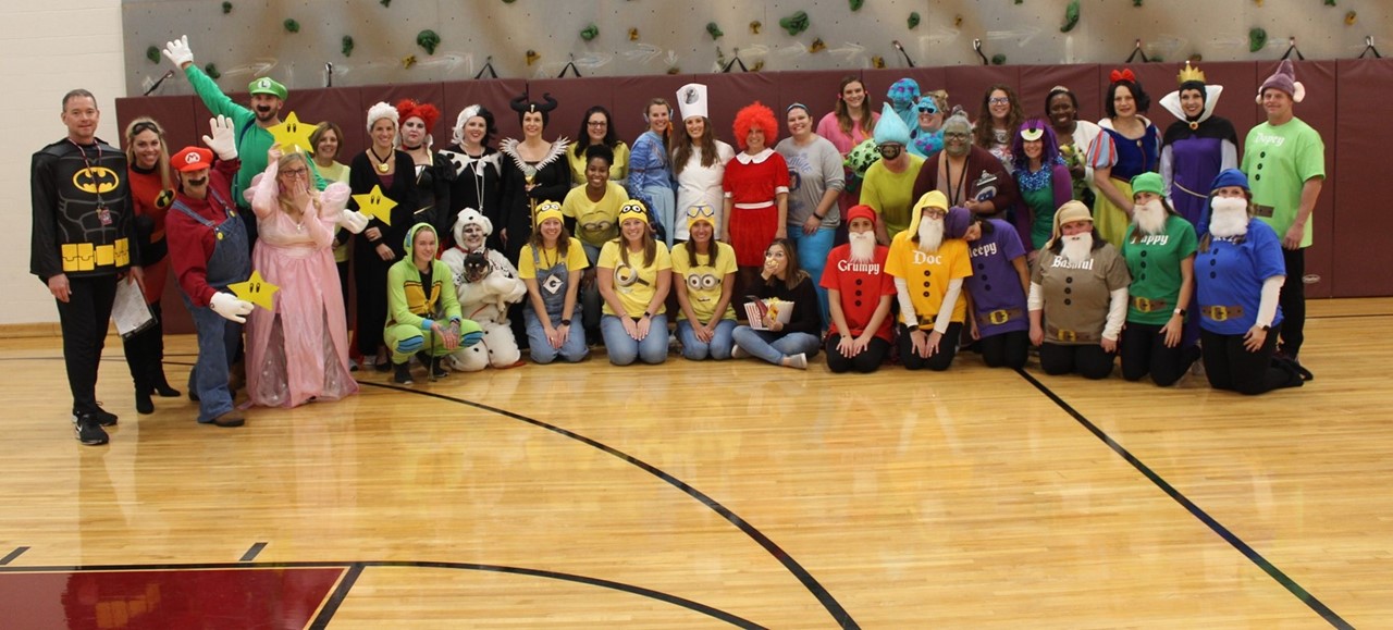 Goldwood staff is pictured in their Halloween costumes.